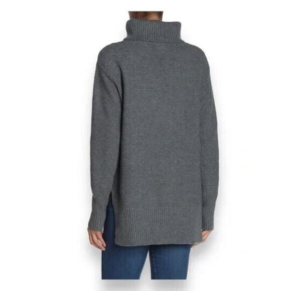 Sweet Romeo Women's Oversized Ribbed Mock Neck Sweater in Charcoal Small $58 - Picture 2 of 2